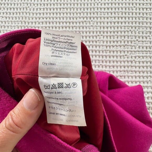 J Crew mini skirt women's 4 double serge wool pink lined work 60s mod - Picture 9 of 10